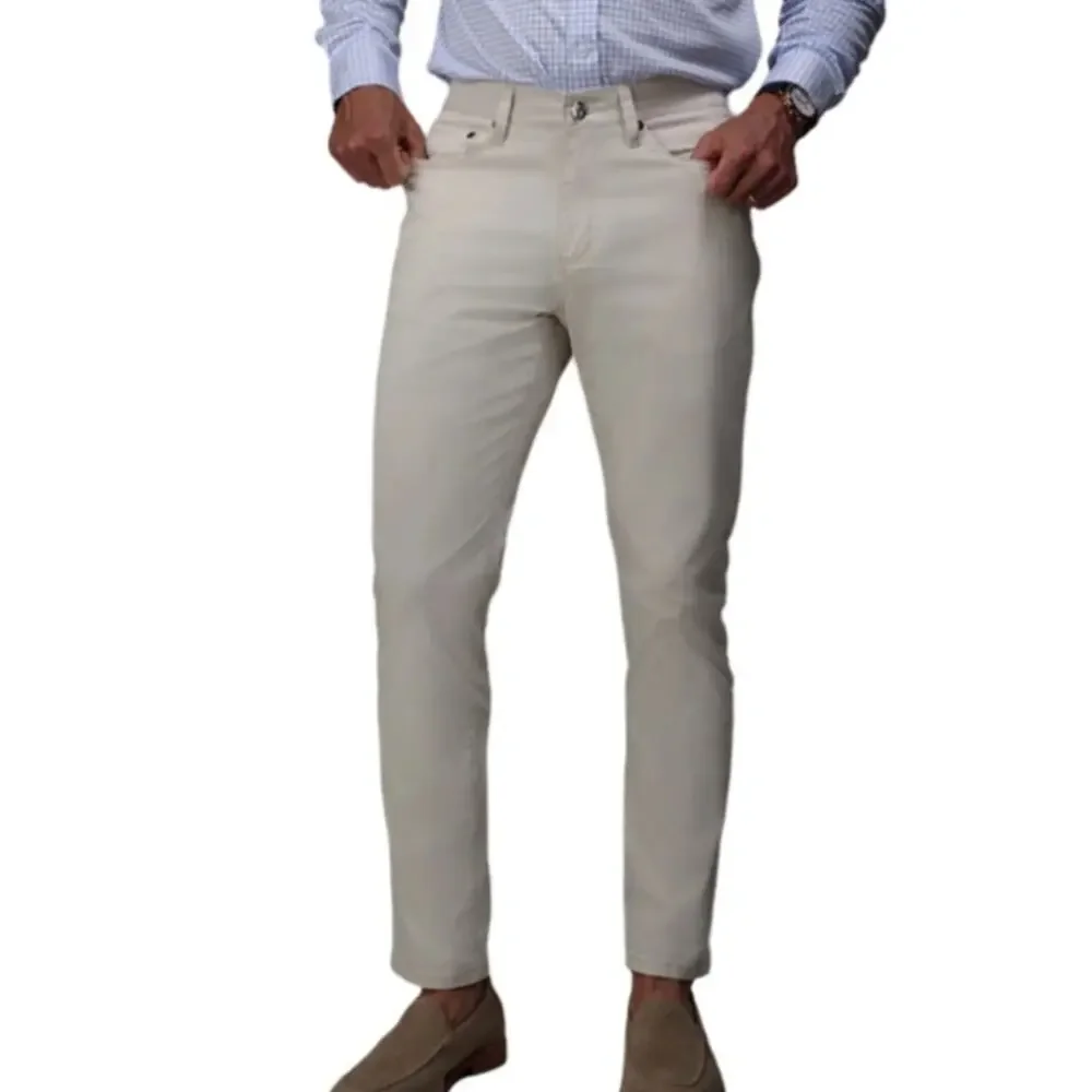 Collars & Co. CEO Chino Five Pocket Cotton Stretch Pants - Stone 40x32